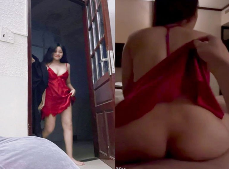 Con Em Họ Mặc Váy Đỏ Vác Lồn Qua Chịch