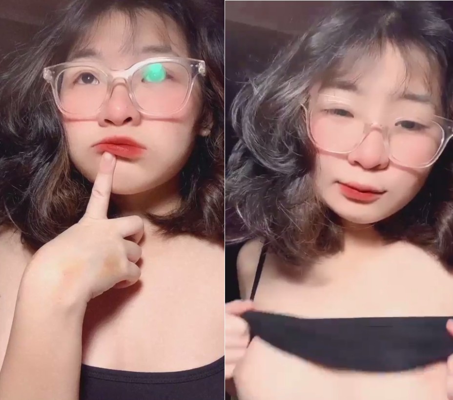 Em kính cận trắng trẻo ngực tròn quyến rũ