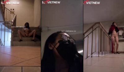 Em sinh viên thủ dâm Public tại cầu thang cảm giác run rẩy vì sợ bị phát hiện