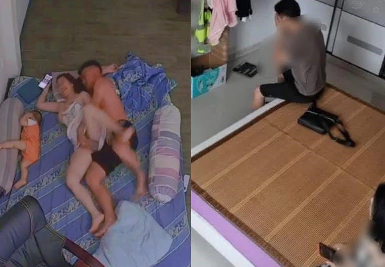 Hack Cam Phòng Ngủ Hai Vợ Chồng Đụ Nhau Cạnh Con Trai