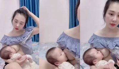 Single Mom vú đẹp cho con bú phần 2